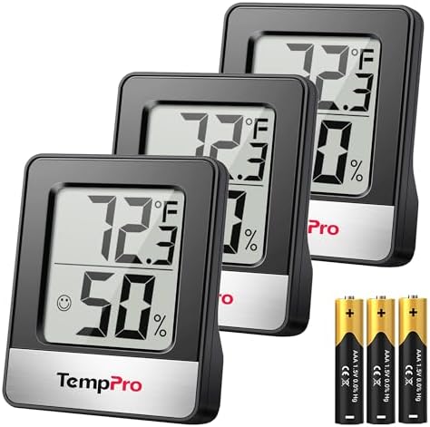 TempPro TP49 3 Pack Digital Hygrometer Indoor Thermometer by TempPro