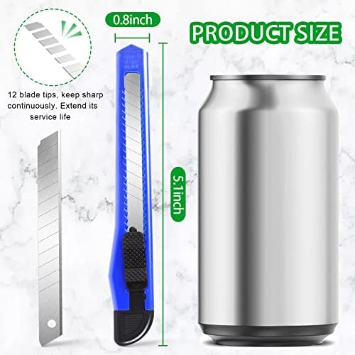 8 Pack Box Cutter Utility Knife, 9mm Snap-off Box Cutter Retractable - Image 4
