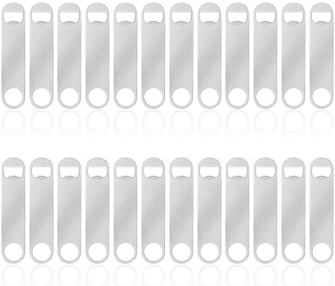 24 Pack Flat Beer Bottle Opener 7 inch Heavy Duty Stainless Steel Flat Bottle by Ohiyoo