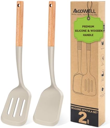 Pack of 2 Silicone Spatula Set by AcoWELL