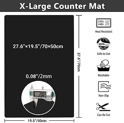 Ewen 2mm Thick Silicone Mats for Kitchen Counter, 27.6x19.5in Heat Resistant - Image 3