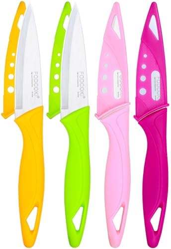Paring Knife, 4 inch Fruit Paring Knives Set of 4 by FODCOKI
