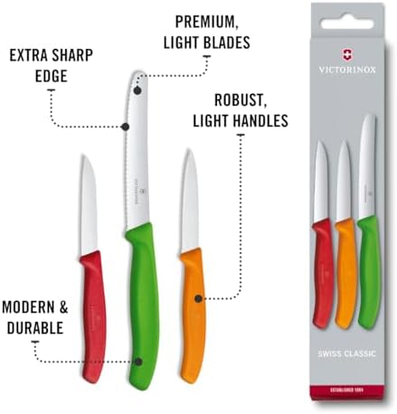 Victorinox Swiss Classic Multicolored 3-Piece Paring Knife Set - Image 7