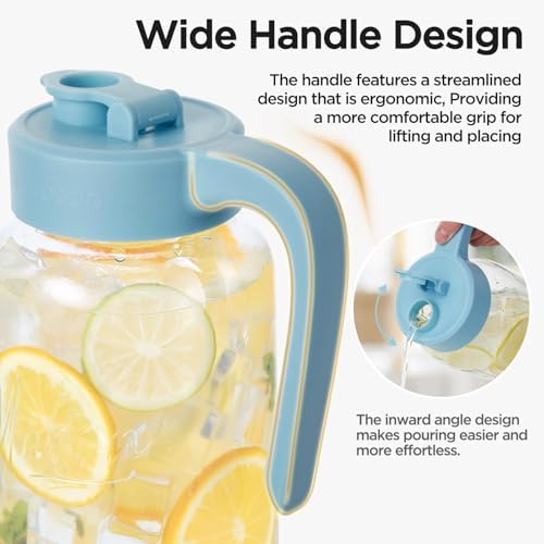 Mason Jar Pitcher, 64 oz, Glass Pitcher - Image 3
