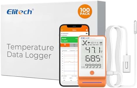 Elitech 100Pack GSP-6 Bluetooth Temperature Humidity Data Logger by Elitech