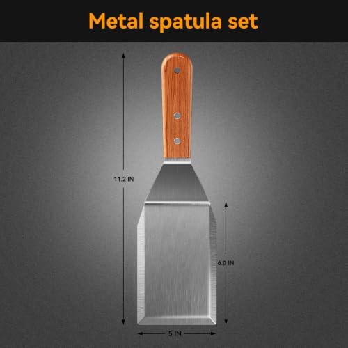 2 Pack Extra Wide Metal Spatula – Stainless Steel Griddle & Grill Turner - Image 2