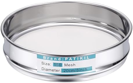PATIKIL 150 Mesh Lab Sieve, 7.9" Diameter Sifting Screen 304 Stainless Steel by PATIKIL