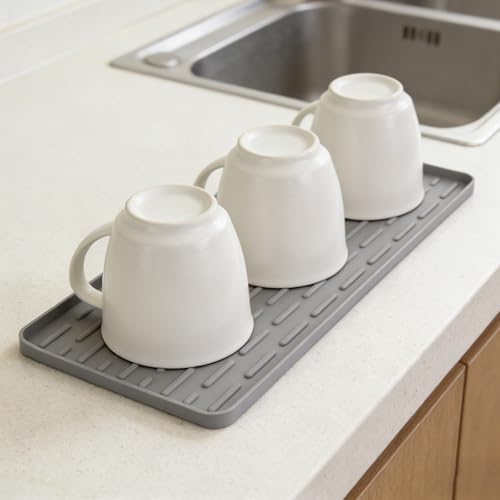 Silicone Coffee Mat 16 x 7 in Classic Grey by SCYFREID