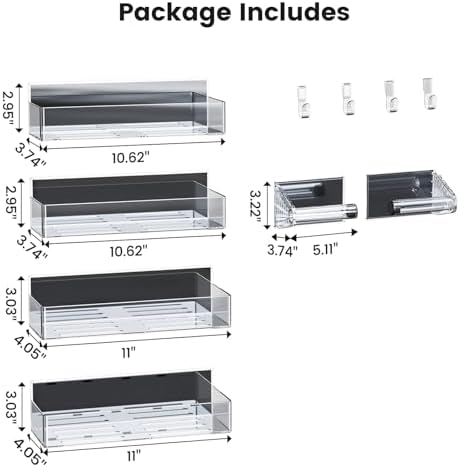 Mystozer Magnetic Spice Rack for Refrigerator Clear, 5 Pack - Image 4