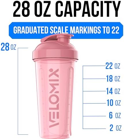VELOMIX 2 Pack 28oz Protein Shaker Bottle - Image 4