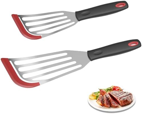 2Pack Silicone Fish Spatulas for Nonstick Cookware, Fish Turner Spatula by Ecerangus
