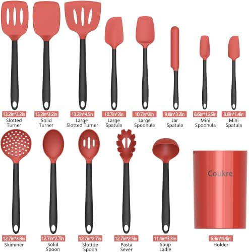 Coukre Silicone Kitchen Cooking Utensils Set, Heat Resistant - Image 2