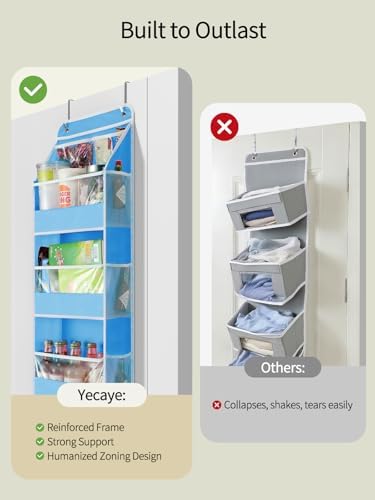 Yecaye 5 Tier Over the Door Organizer, Swing-proof Door Organizer Hanging - Image 4