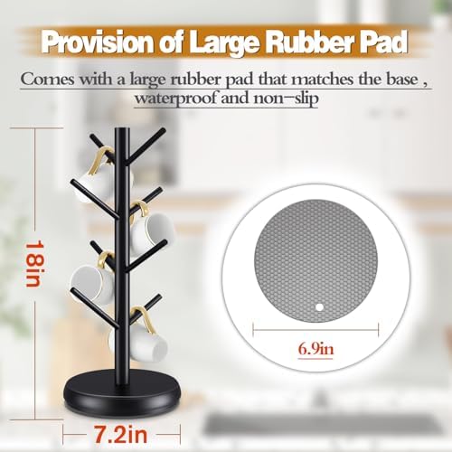 Rotating Bamboo Mug Tree | 8-Hook Holder - Image 2