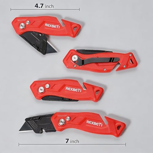 REXBETI 12-Pack Folding Pocket Utility Knife, SK2 Box Cutter, 32 Blades - Image 5