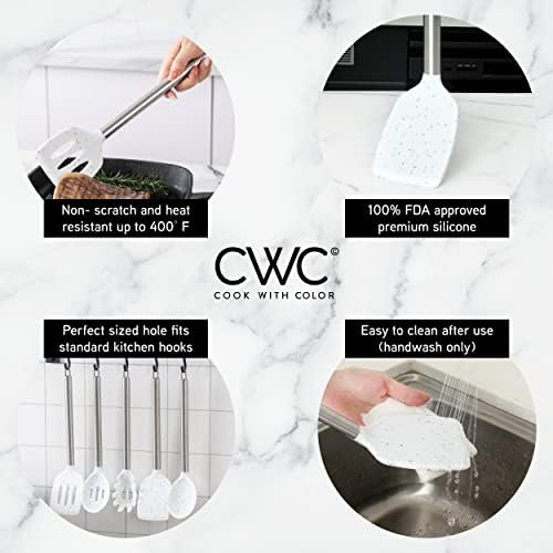 COOK WITH COLOR Silicone Cooking Utensils, Kitchen Utensil Set, Cooking Utensils - Image 4