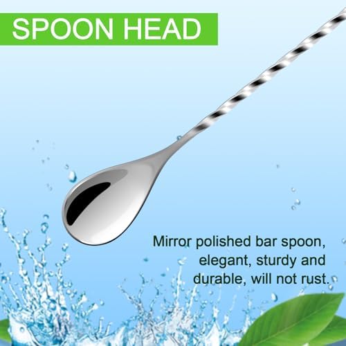 Briout Bar Spoon Cocktail Mixing Stirrers, 12” - Image 3
