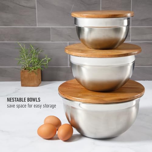 Calphalon Orbit Mixing Bowl Set, 3-Piece Stainless Steel Mixing Bowls - Image 5