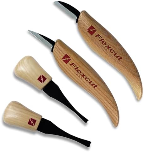 Flexcut Wood Carving Tools| Beginner Palm & Knife Set | 1095 High Carbon Steel by Flexcut