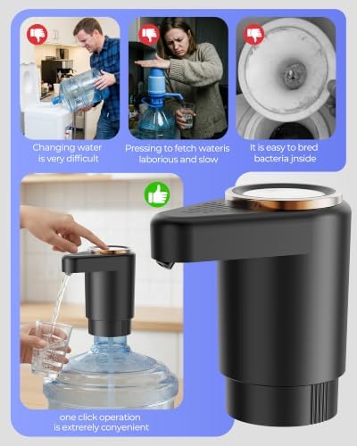 Water Jug Pump for 5 Gallon Bottle – Portable Electric USB-C Charging Dispenser - Image 2