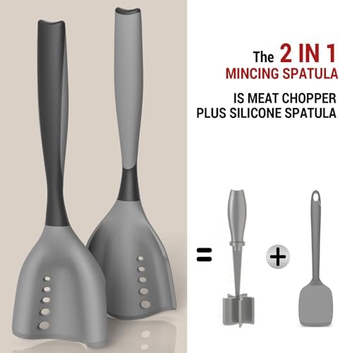 2Pack Meat Chopper Mincing Spatula, Silicone Grinder - Image 2