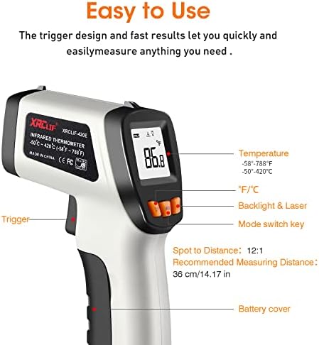 Infrared Thermometer, Laser Temperature Gun - Image 3