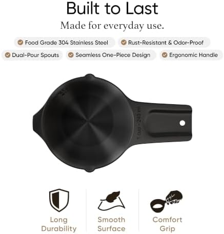 Color Up 1 Cup Measuring Cup – Premium Black Stainless Steel, Accurate - Image 6