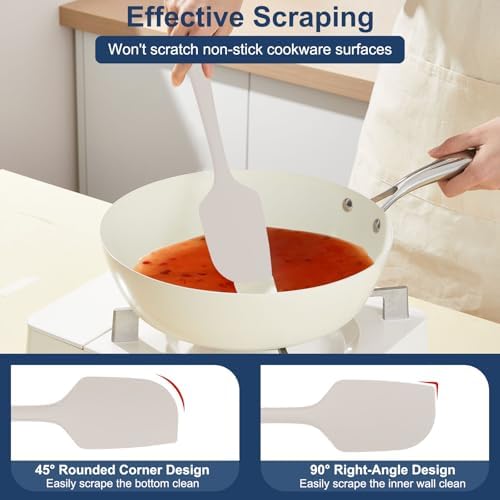 4 Pcs Silicone Spatula Set, 11.4 In, 600°F Heat Resistant - Image 4