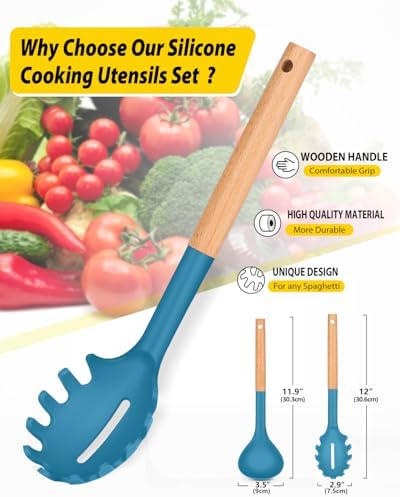 BUNDLEPRO Silicone Soup Ladle and Pasta Spoon Set - Image 2