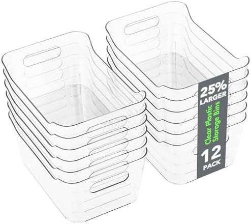 Tiawudi 12 Pack Plastic Storage Bins, Pantry Organizer, Shelf and Fridge by Tiawudi