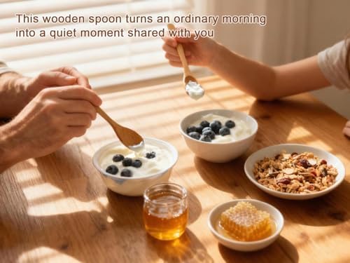 6PCS Small Wooden Spoons for Eating, 3 Sizes Wooden Teaspoons - Image 5