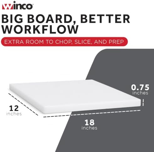Winco 12" x 18" White Heavy-Duty Plastic Cutting Board - Image 4