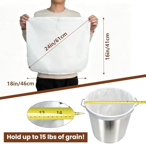 2 Pack Beer Brew Bags, Reusable 250 Micron Fine Mesh Strainer Bags - Image 6
