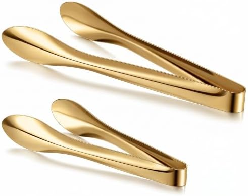 2 Pack Gold Polished Serving Tongs 9 Inch, 12 Inch by Yiyiring