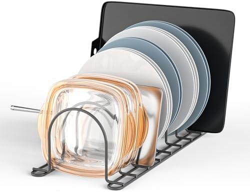 JAQ Plate Rack for Cabinet, 13.5" Vertical Dish Organizer for Plates, Pot Lids - Image 3