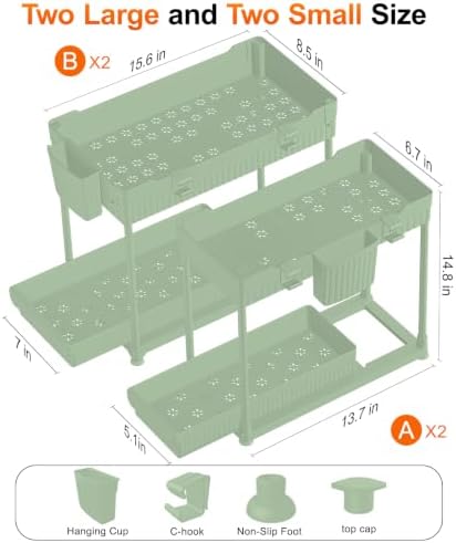 Sevenblue 4-Pack 2-Tier Under Sink Organizer - Image 2