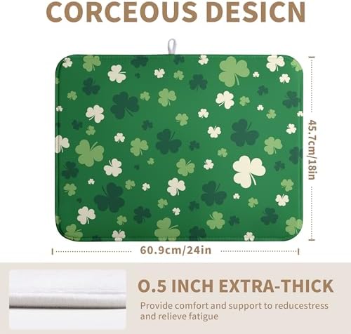 Green Shamrock St. Patrick's Day Dish Drying Mat - Image 2