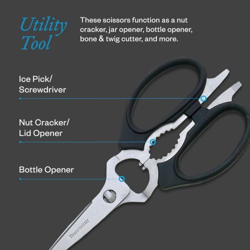 Messermeister 8-Inch Take-Apart Kitchen Scissors, Nut Cracker, Jar Lid - Image 5