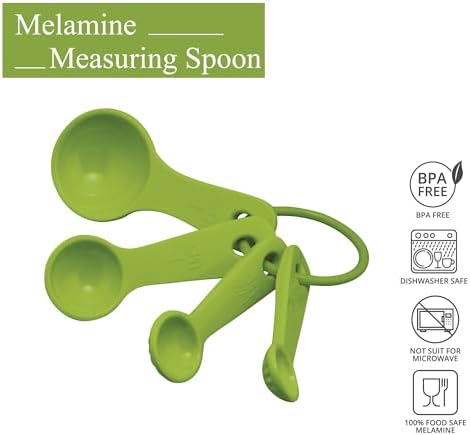 UP 4-Piece Latte Style Melamine Measuring Spoons Set, Professional Nesting - Image 3
