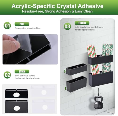 Adjustable 2-Part Acrylic Straw Holder - Image 6