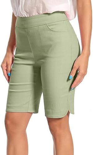 Women's Work Casual Super Stretch Tulip-Hem Pull-On Dress Shorts by Unknown
