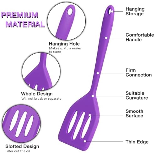 5 Pcs Small Silicone Spatula, Mini Slotted Turner - Image 4