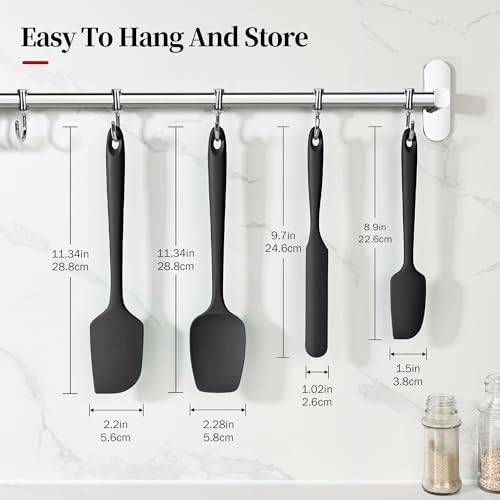600ºF Heat Resistant Silicone Spatula Spoonula Set of 4 - Image 2