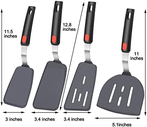KLAQQED 4Pcs Spatula Silicone Heat Resistant Flexible Rubber Silicone Spatulas - Image 6