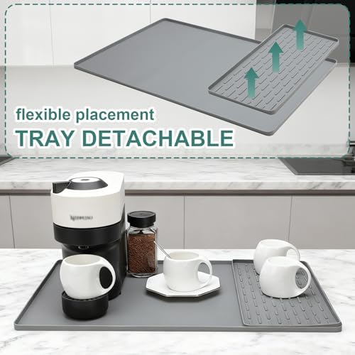 Silicone Coffee Mat 24 x 16 in Combination, Classic Gray - Image 3