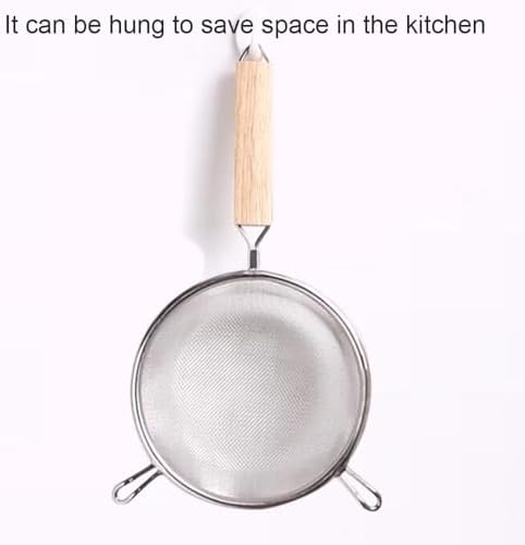 Strainer with Single Fine Mesh, 8-Inch Diameter, Stainless Steel - Image 3