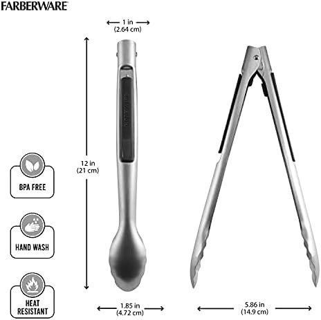 Farberware Pro 12-Inch Stainless Steel Kitchen Tongs - Image 4