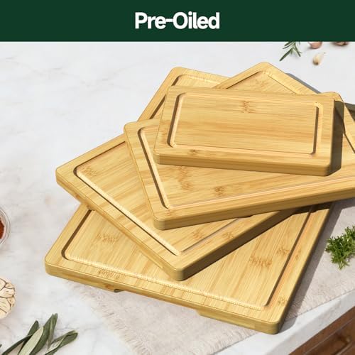 4-Piece Set Deep-Carbonized Bamboo Cutting Board - Image 6