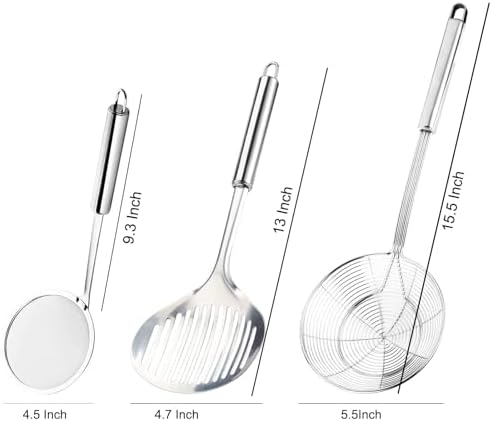Tenta tenta kitchen Solid Stainless Steel Spider Strainer Skimmer Ladle - Image 2
