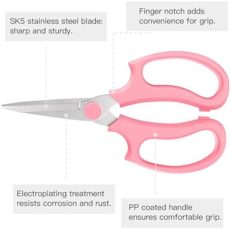 Housolution Flower Scissors, Premium Steel Pointed Pruning Shears - Image 5